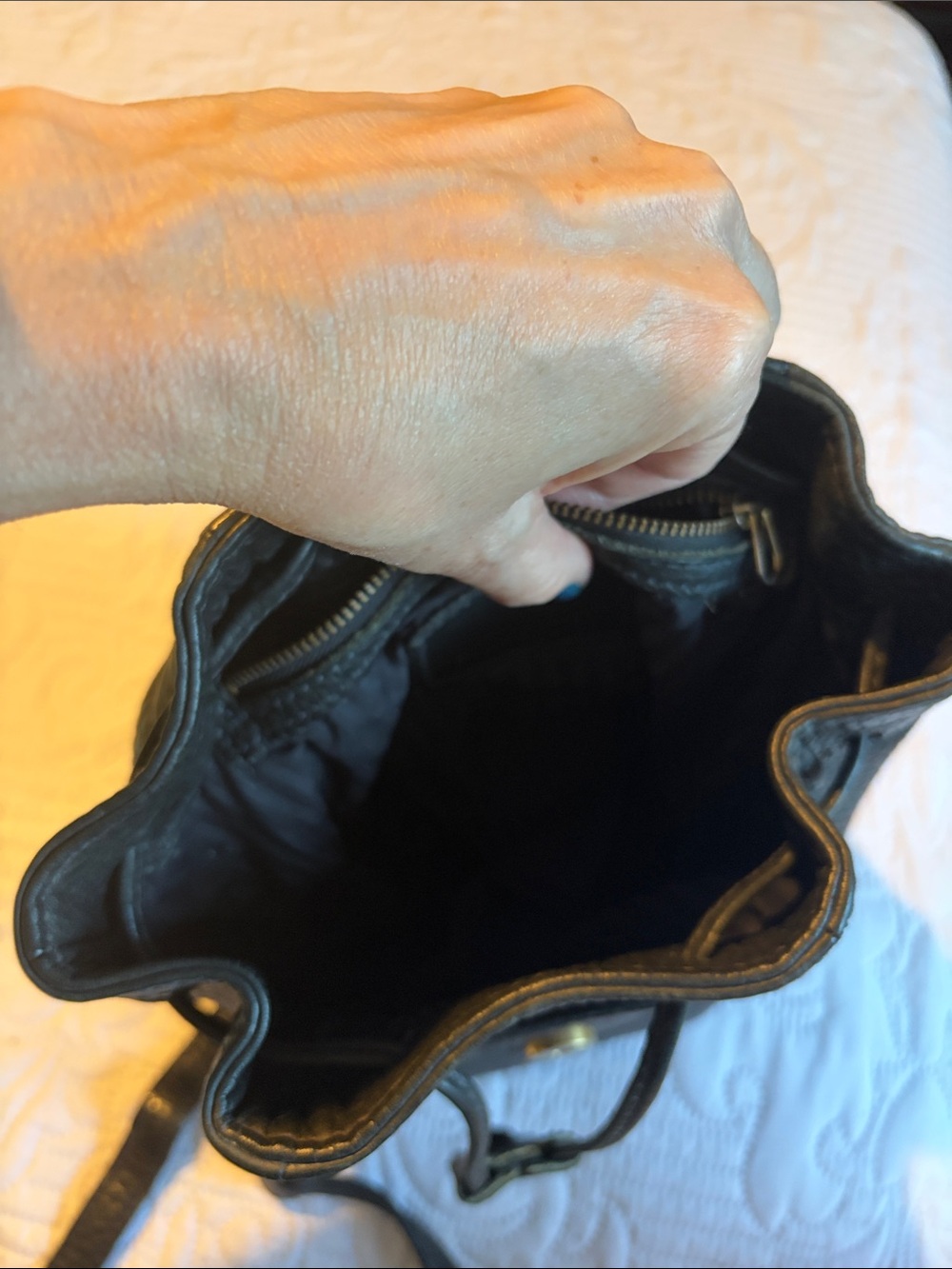 Vintage Coach Black Pebbled Leather Mini Backpack - Picture 6 of 10